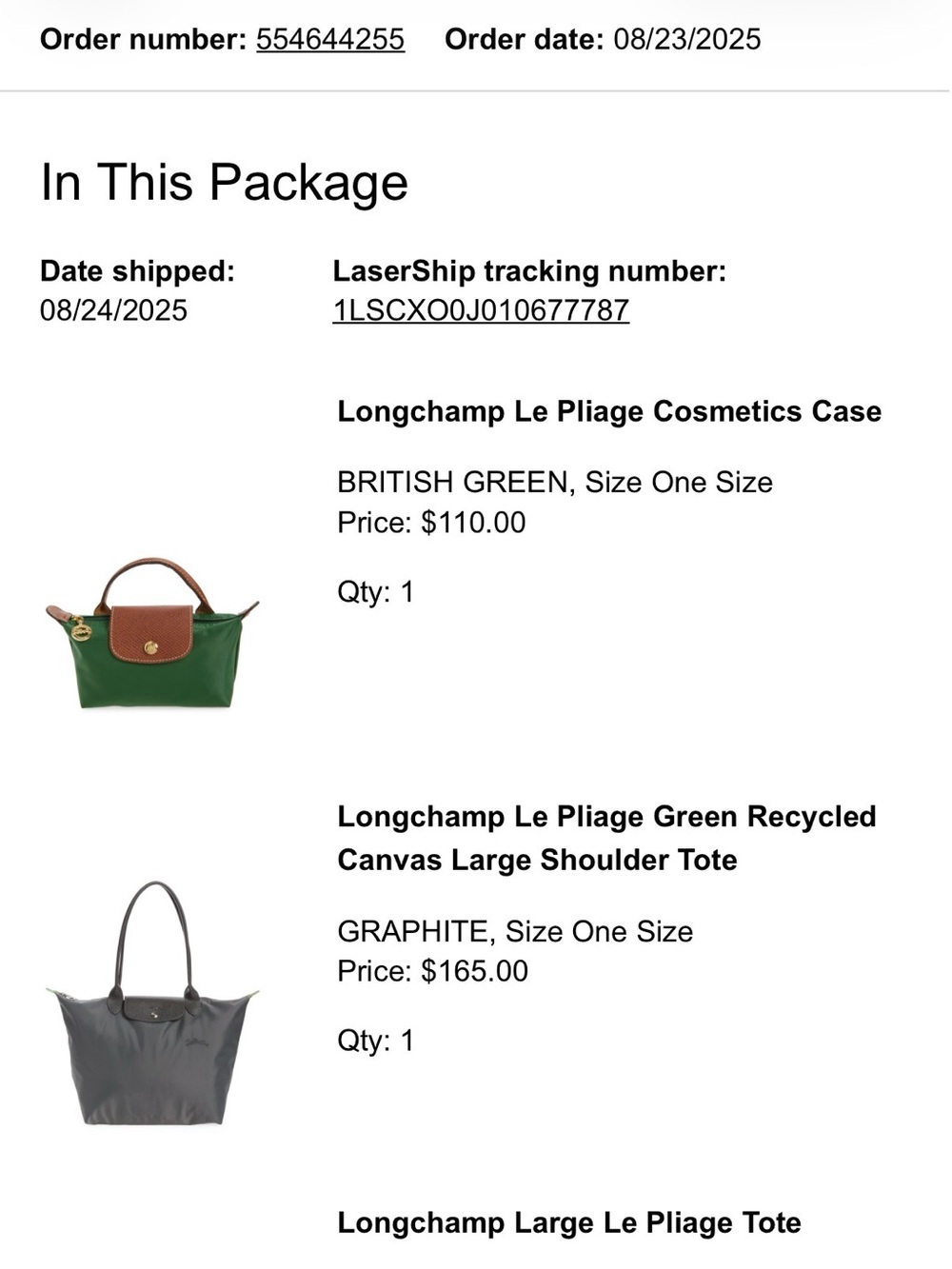 Longchamp Le Pliage Green Recycled Canvas Large Shoulder Tote in graphite - Picture 16 of 16
